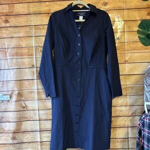 American Airlines Lands End Navy Blue Flight Attendant Dress Size 8 oeko tex